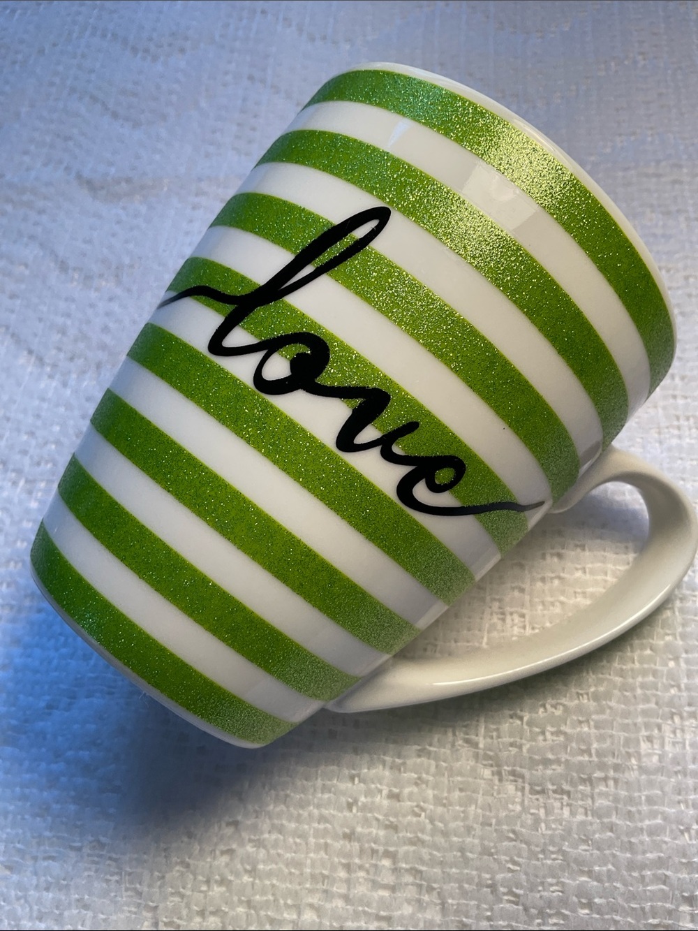 Green Striped Love Mug Large